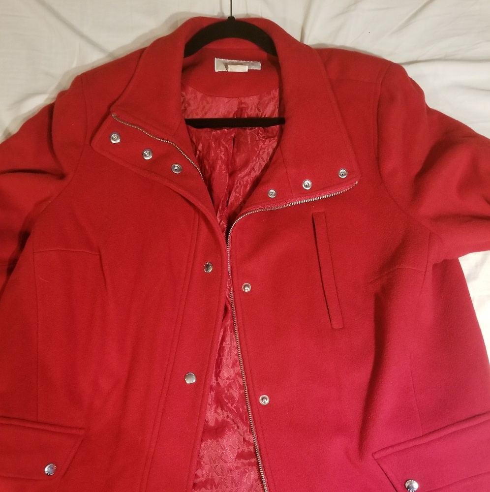 Michael Kors red wool overcoat size 2X
